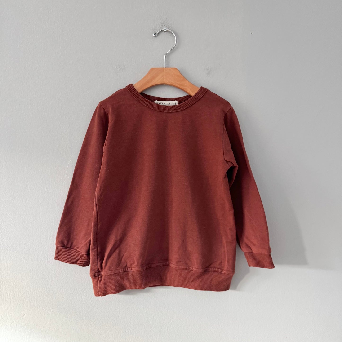 Haven Kids / Brown crew top / 4-5Y