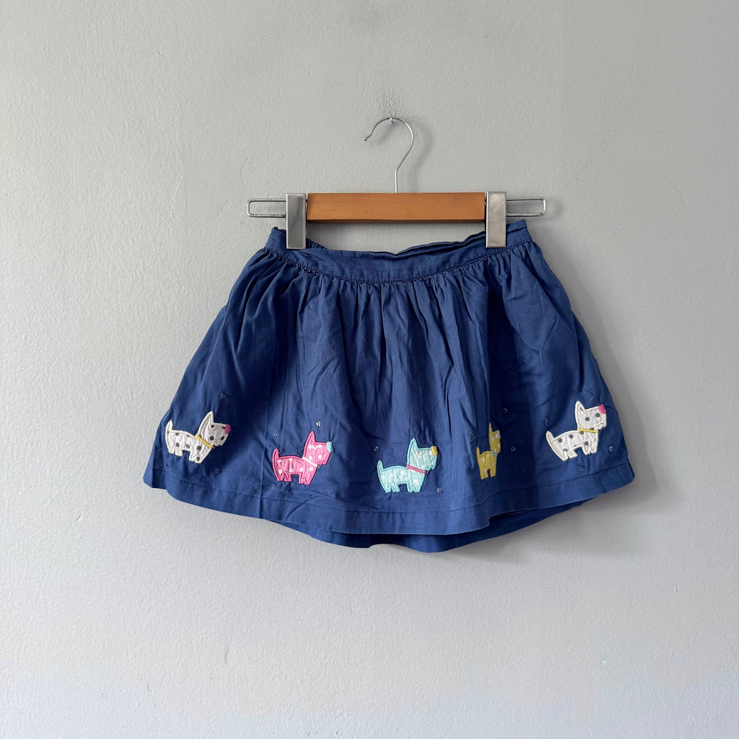 John Lewis / Blue x dog skirt / 5Y