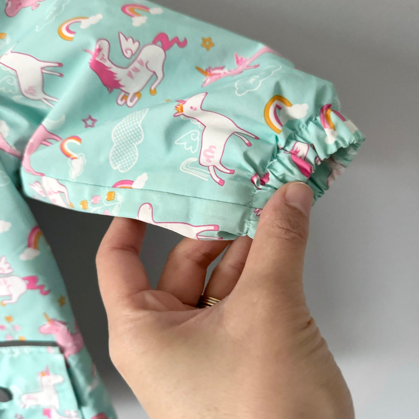 Jan & Jul / Fleece lined jacket - Unicorn, light green / 1T