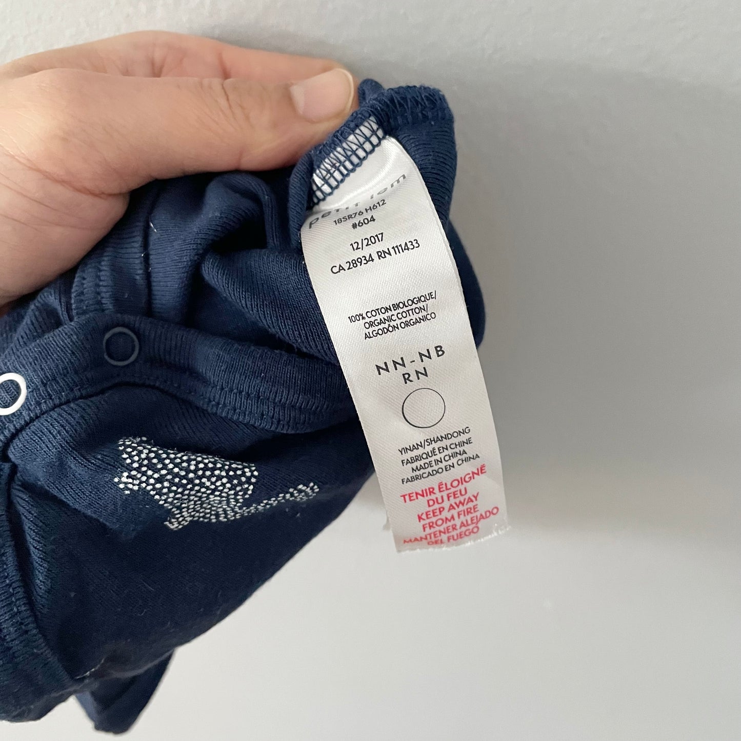 Petit Lem / Navy onesie / NB