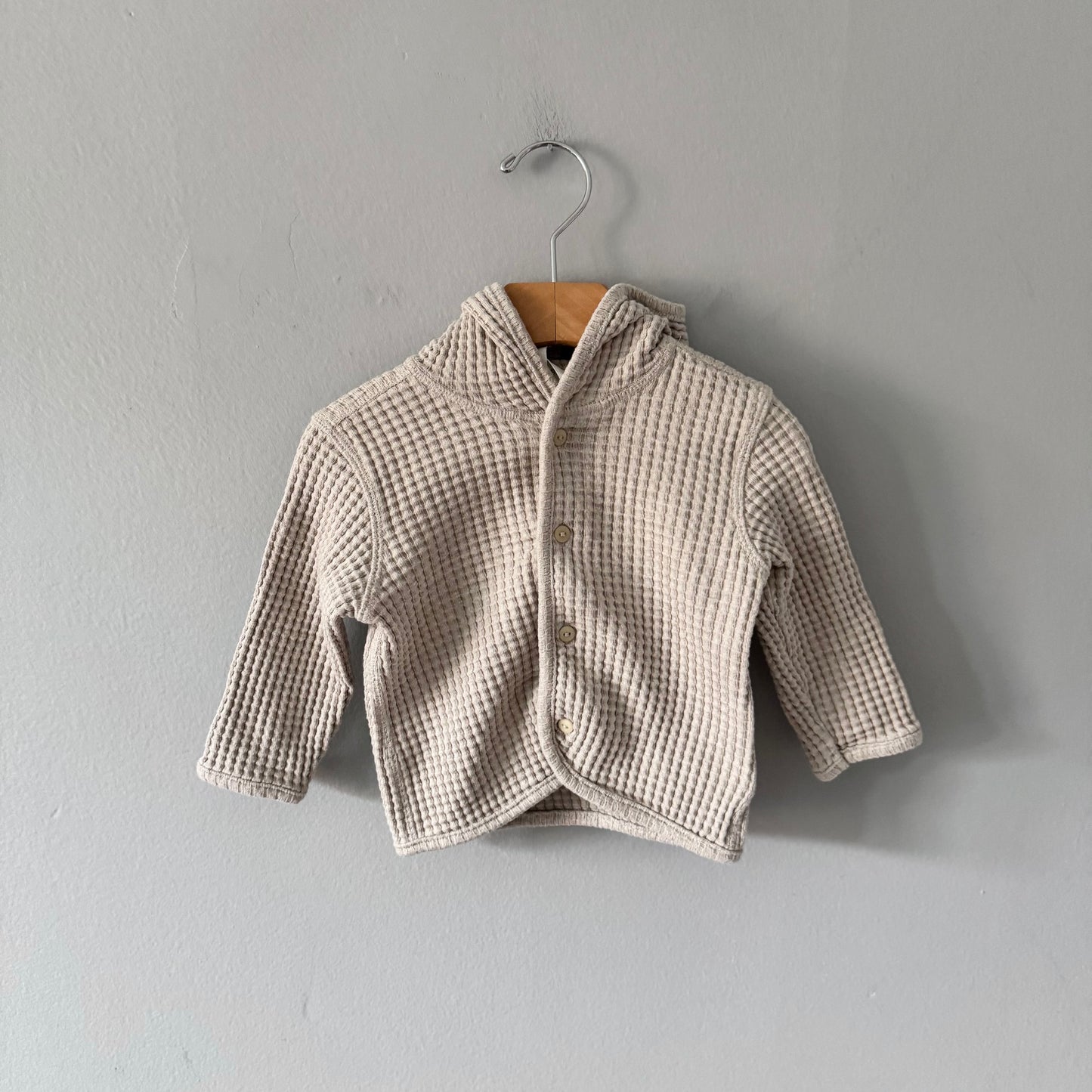H&M / Veste en coton gaufré beige / 4-6 mois