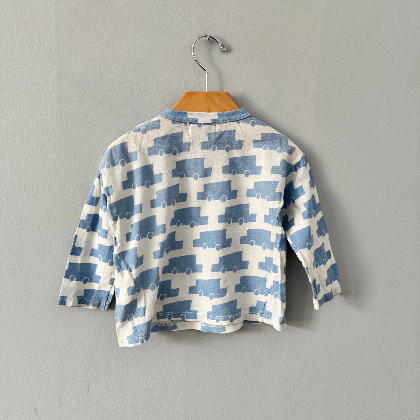 Bobo Choses / White x blue car long sleeve / 18-24M - PLAY