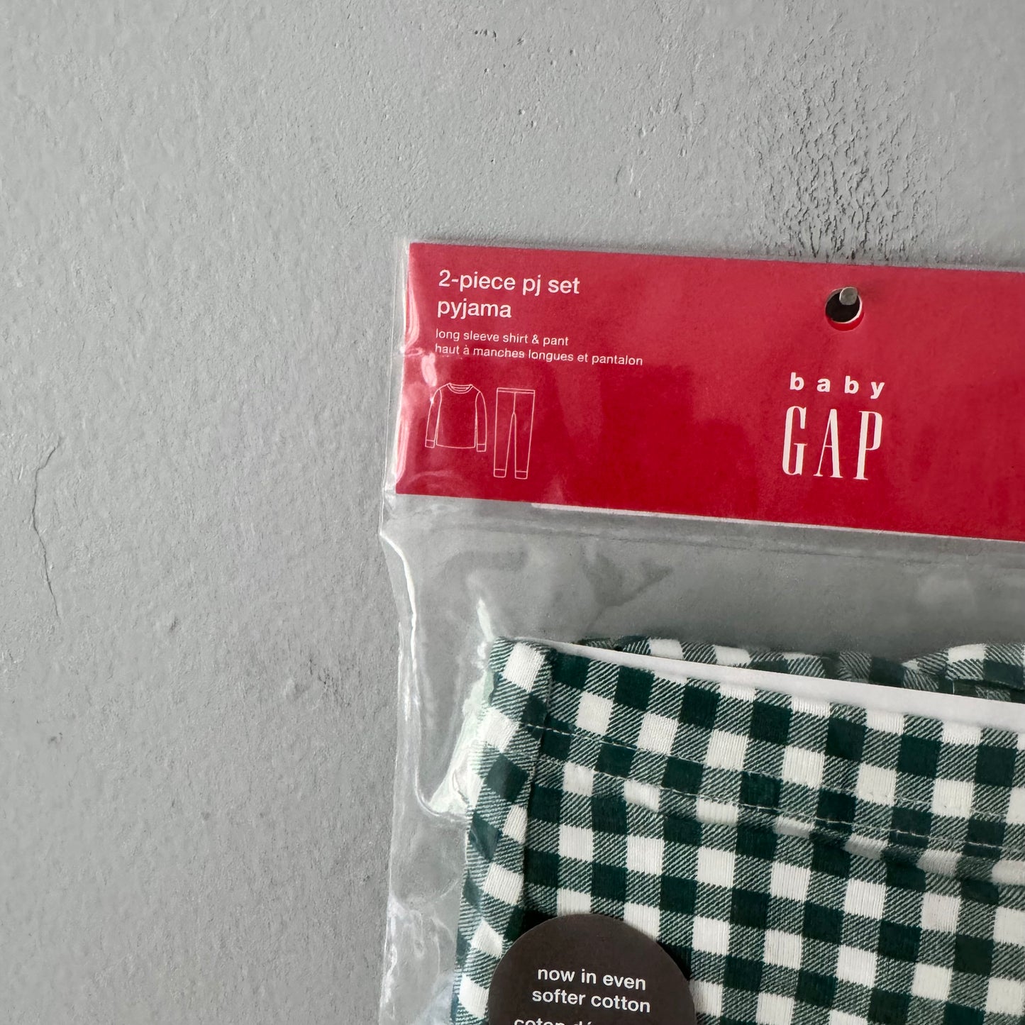 Gap / Green plaid pajama set / 12-18M - New with tag