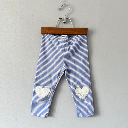 Hatley / Stripe x heart sequin leggings / 5Y