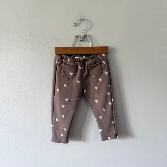 Zara / Grey x heart lined pants / 9-12M