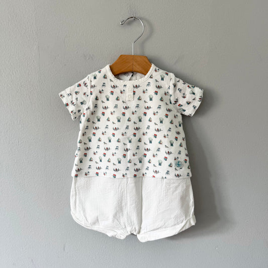 Petit Bateau / White romper / 6M - Brand new
