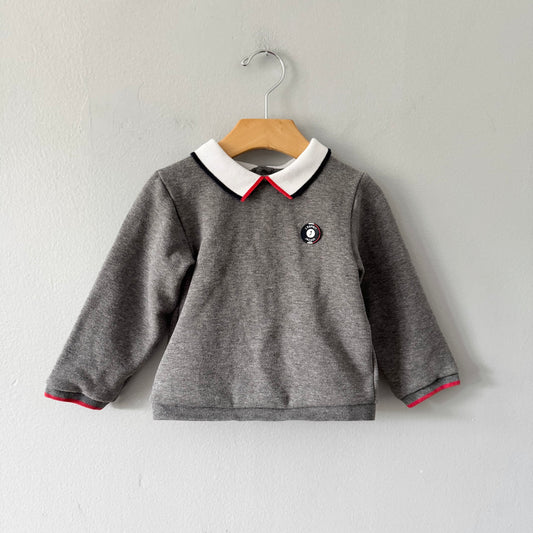 Jacadi / Dark grey fleece lined sweatshirt / 36M