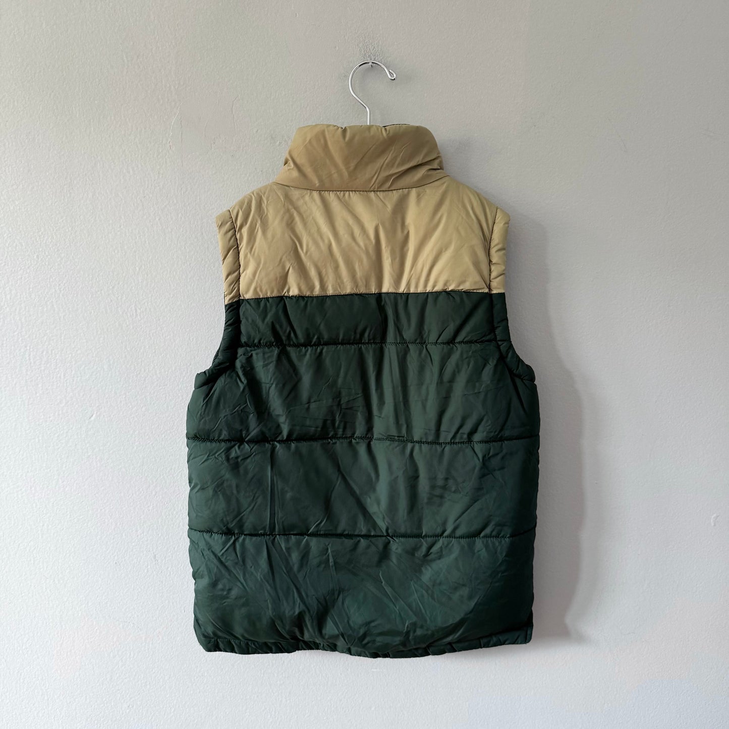 Roots / Khaki x beige puffer vest / 7-8Y