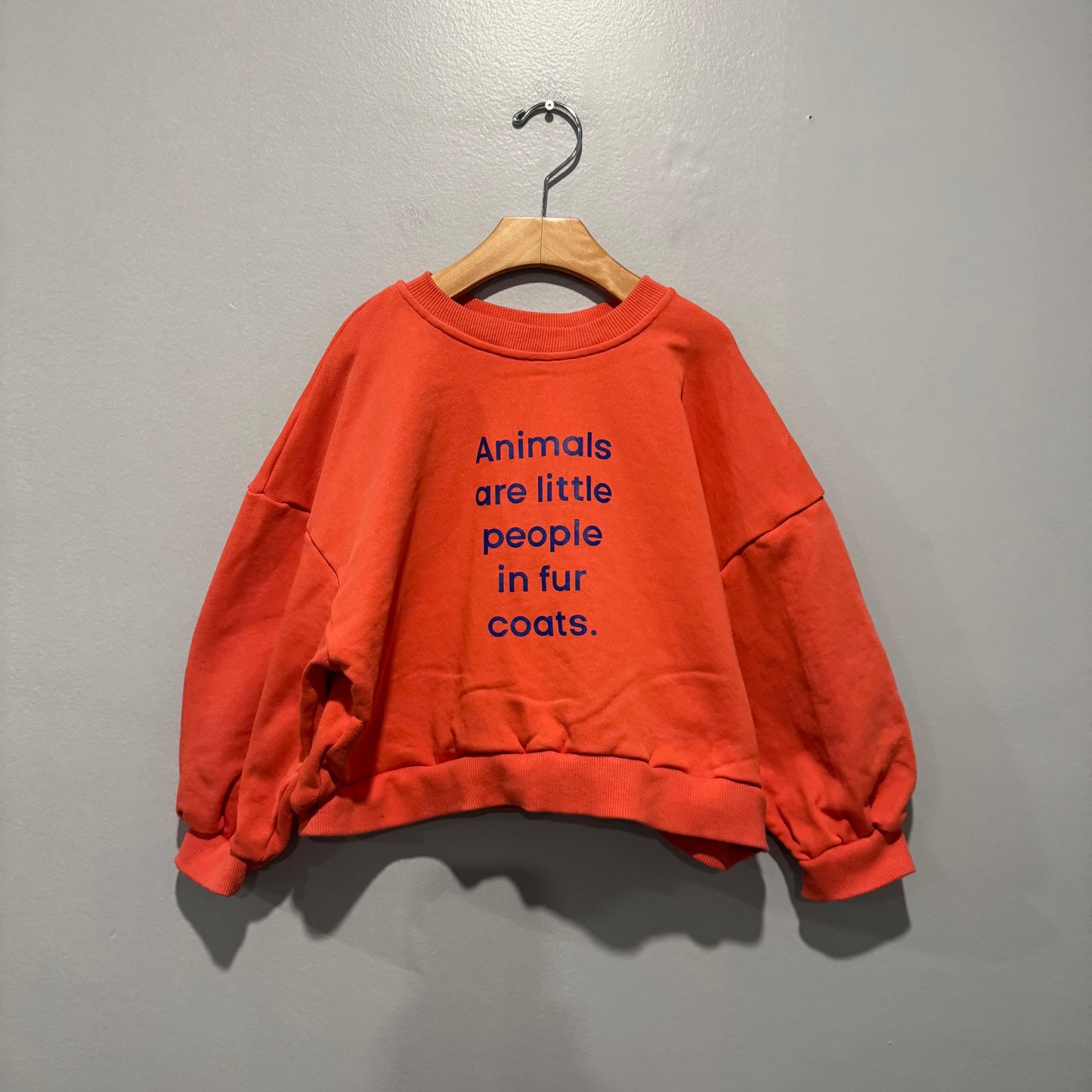 Pigeon said please. / Orange sweatshirt / 6Y