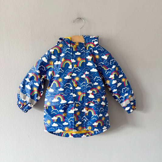 Frugi / Blue x yellow rain jacket / 2-3Y