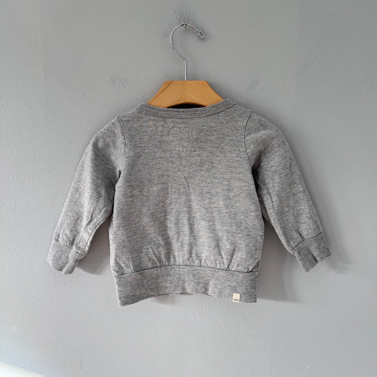 Mini mioche / Light grey cotton cardigan / 12-18M