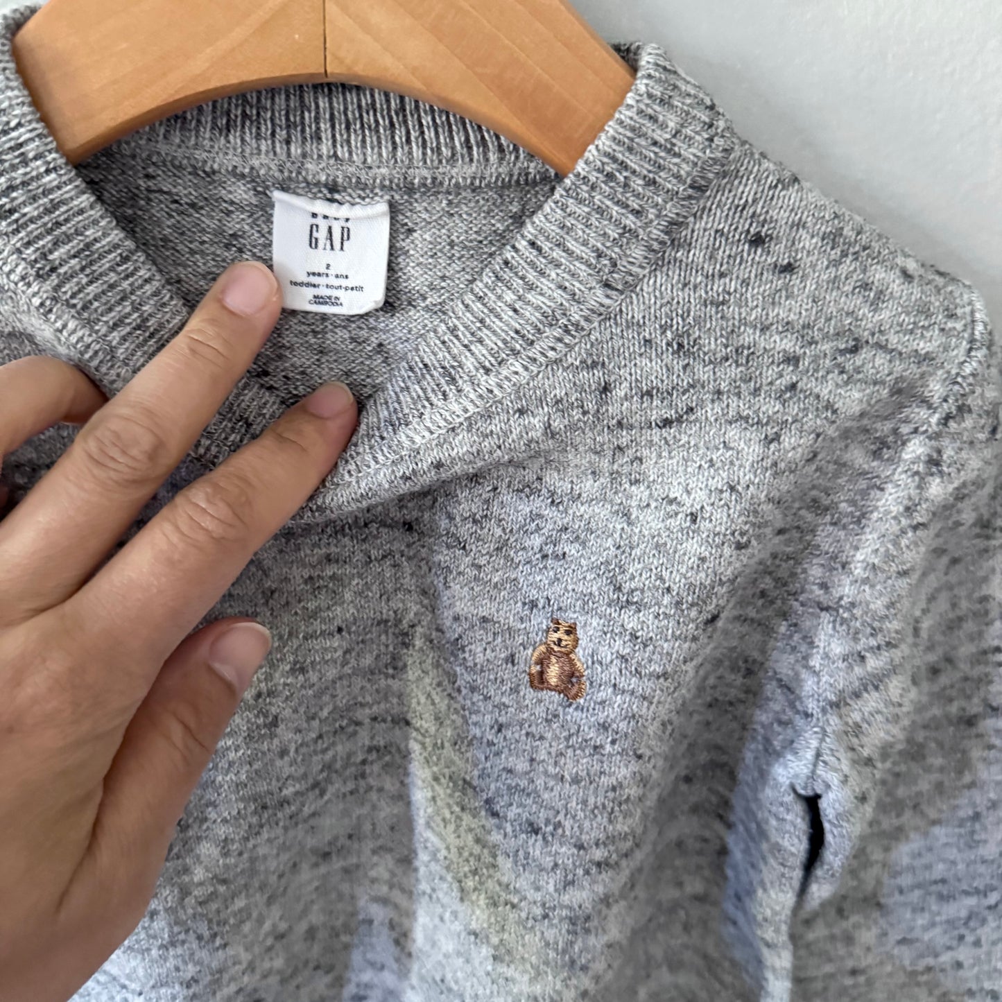 Gap / Salt and pepper cotton knit pullover / 2Y