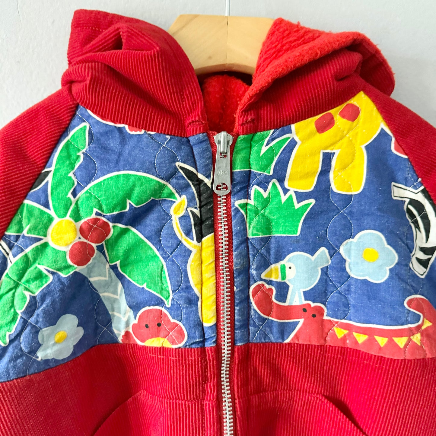 Vintage / Red corduroy zip up jacket / 4Y