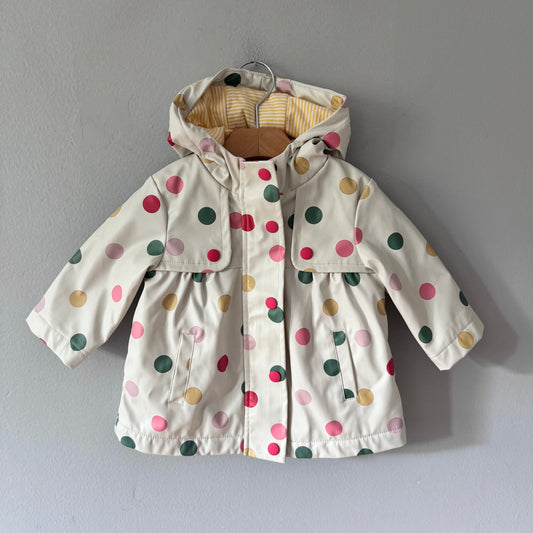 Next / White x dots rain jacket / 6-9M