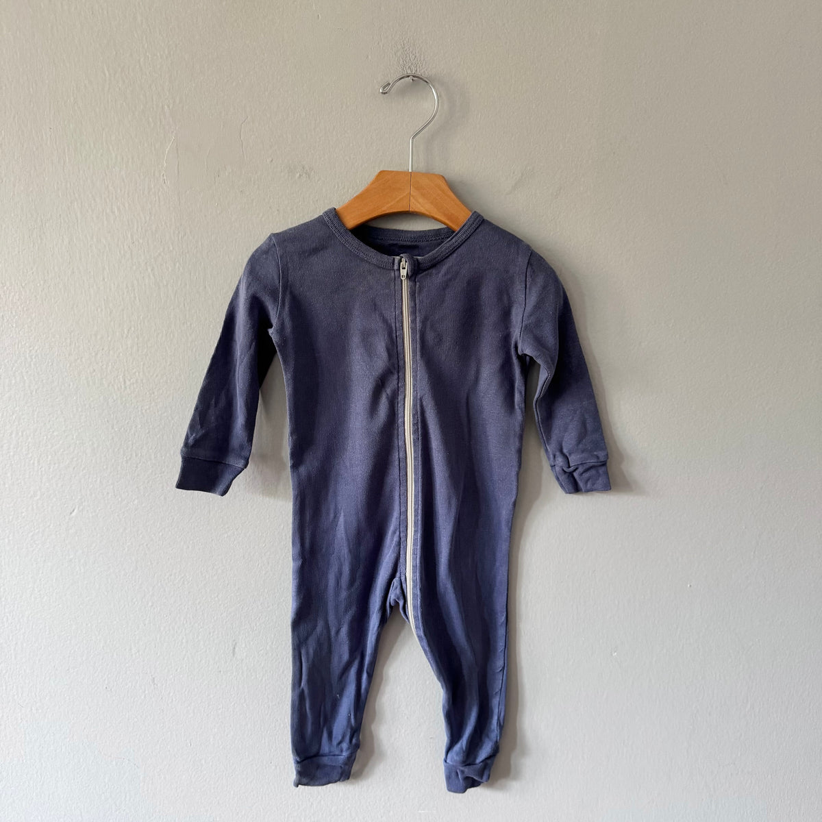 Mini mioche / Blue purple long sleeve romper / 6-12M