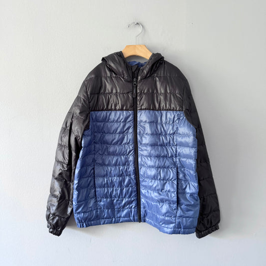 Uniqlo / Black x blue light puffer jacket / 150cm(10-11Y)