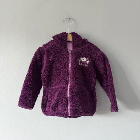 Roots / Reversible purple zip up hoodie / 2-3Y