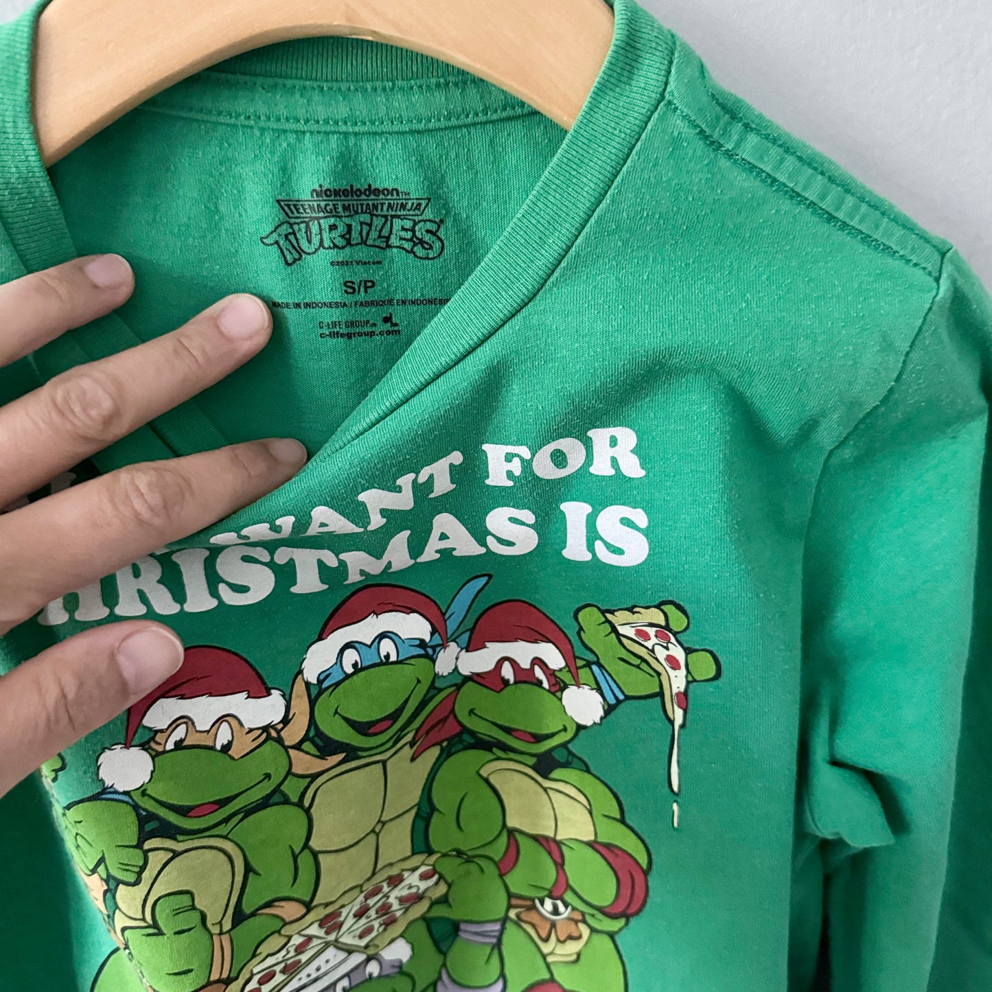 Ninja Turtles / Green Christmas long sleeve / 5-6Y