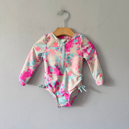Cat & Jack / Neon tie dye swimsuit / 12M