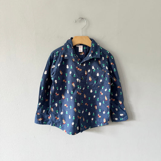 Joe Fresh / Navy holiday shirt / 4Y