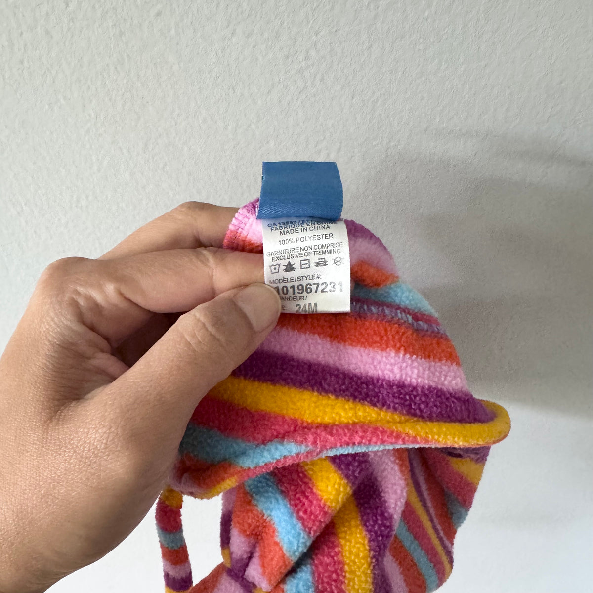Gagou tagou / Stripe fleece hat / 12-24M