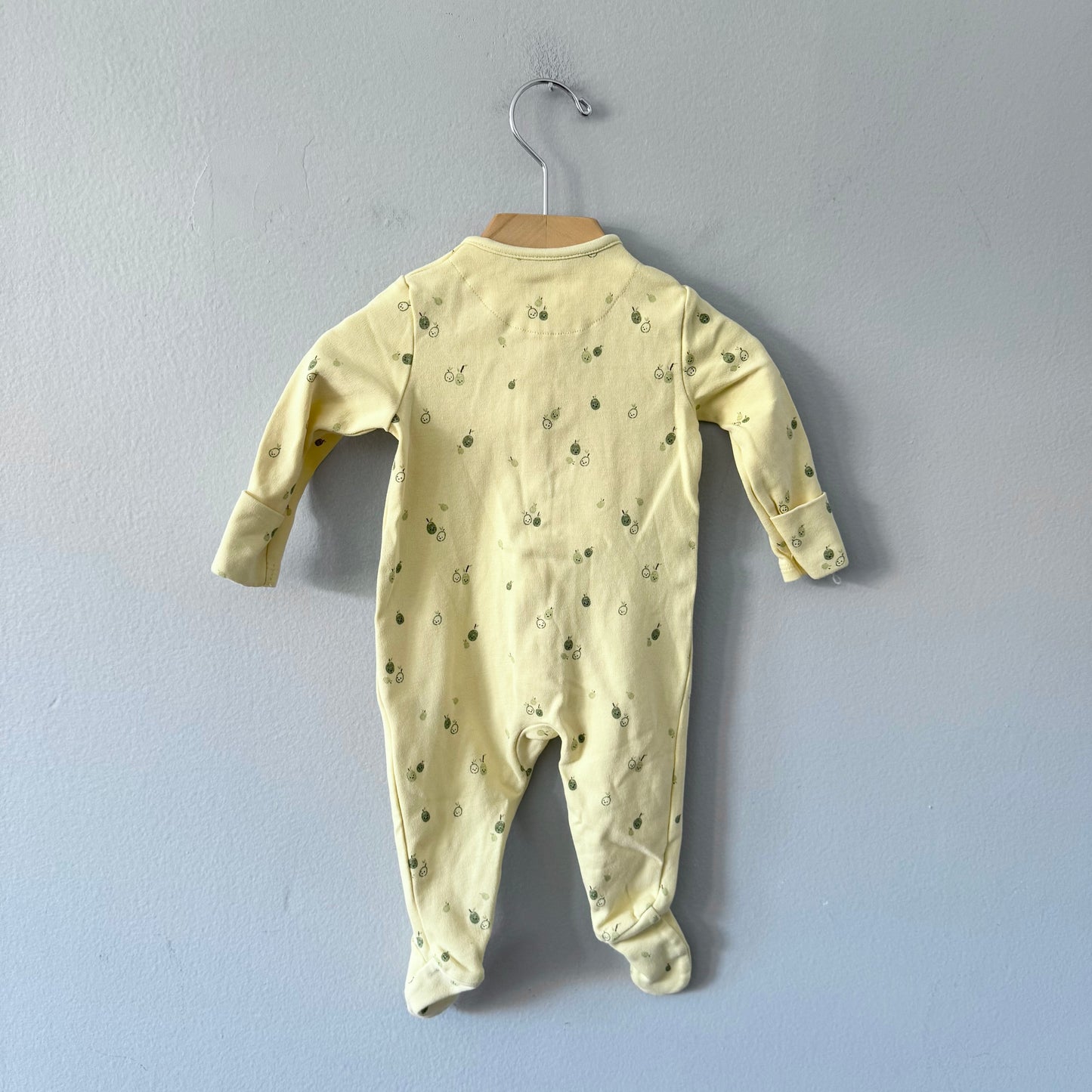 John Lewis / Yellow x olive romper / 3-6M