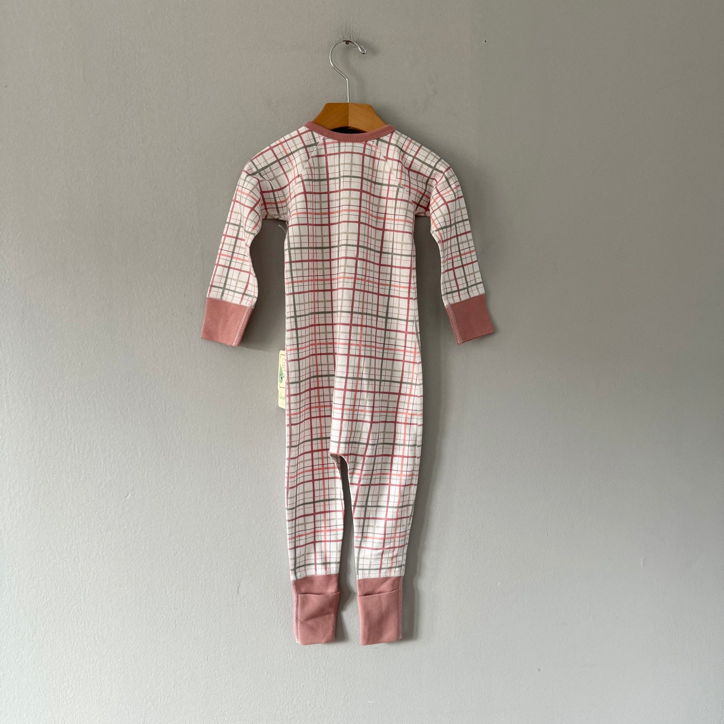 Sapling / Smokey pink checked romper / 12-18M - New with tag