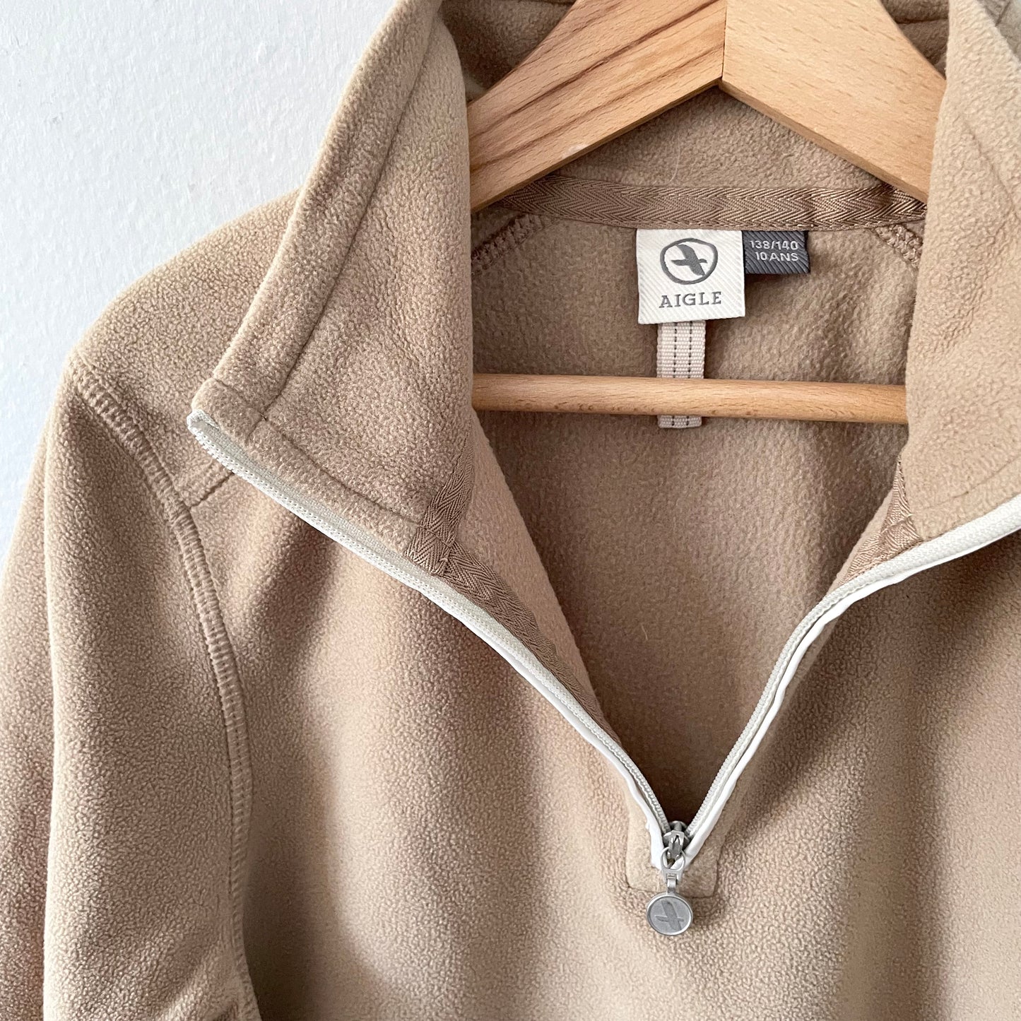 Aigle / Beige fleece half zip / 10Y