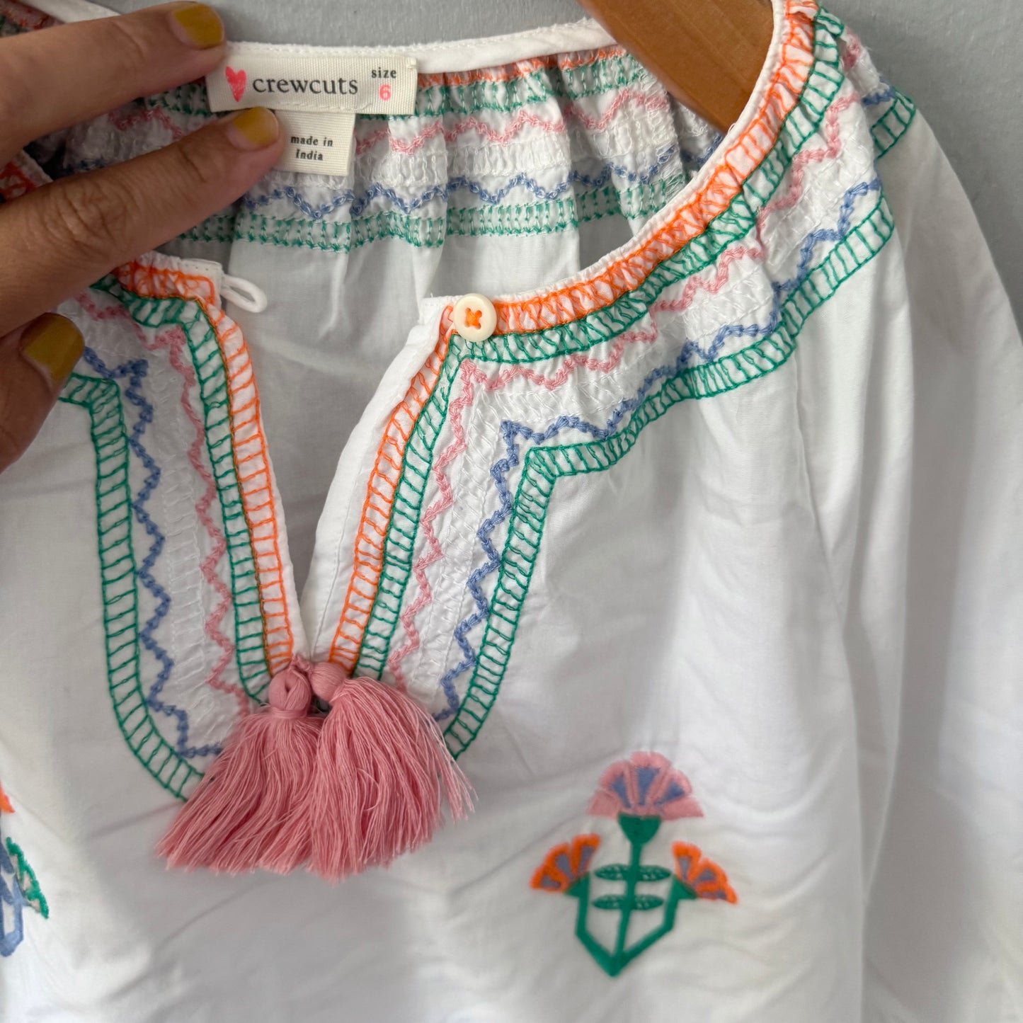 Crewcuts / White cotton tunic / 6Y