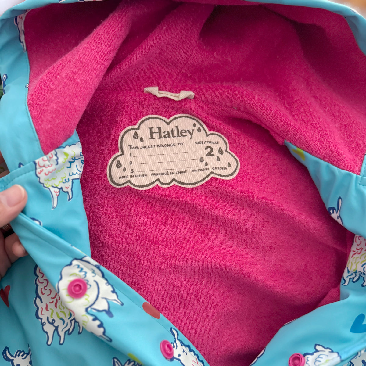 Hatley / Blue x alpaca rain jacket / 2Y