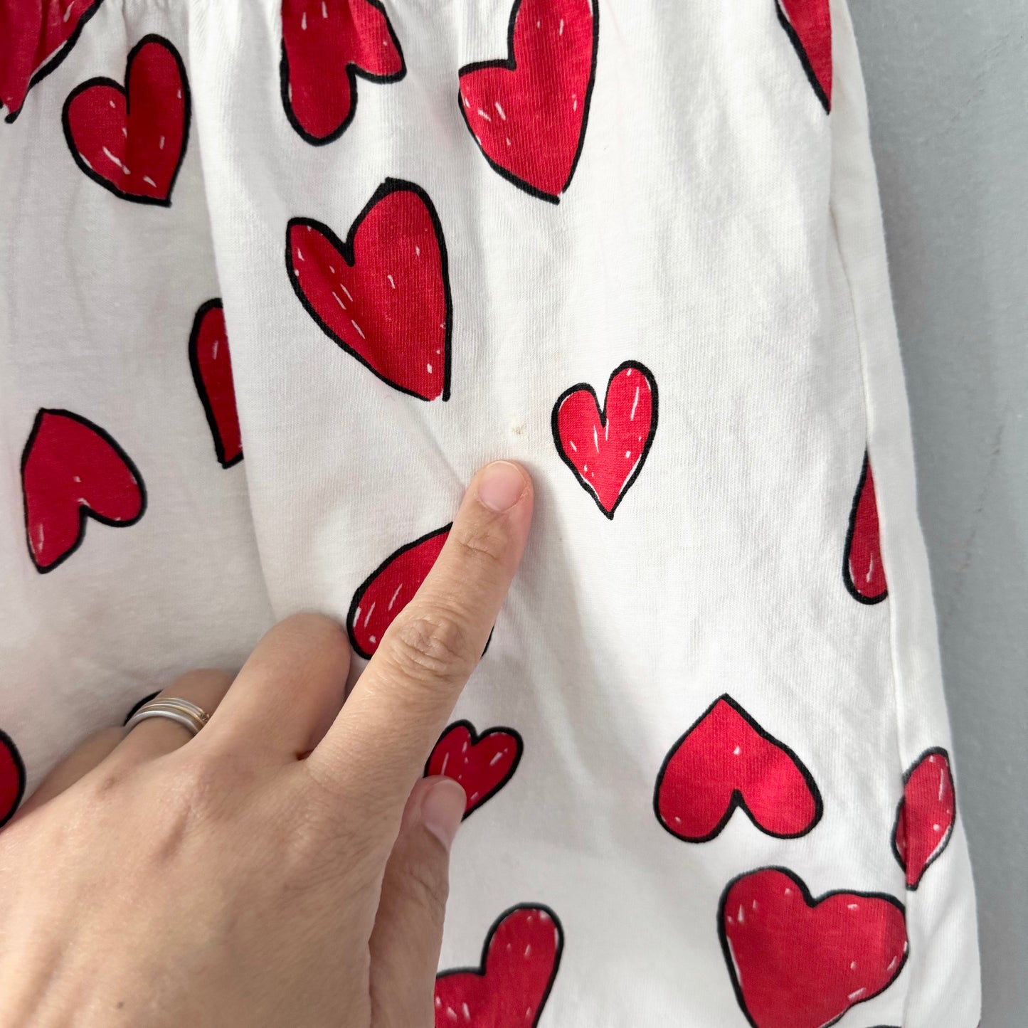 H&M / Robe débardeur cœurs blancs / 18-24M
