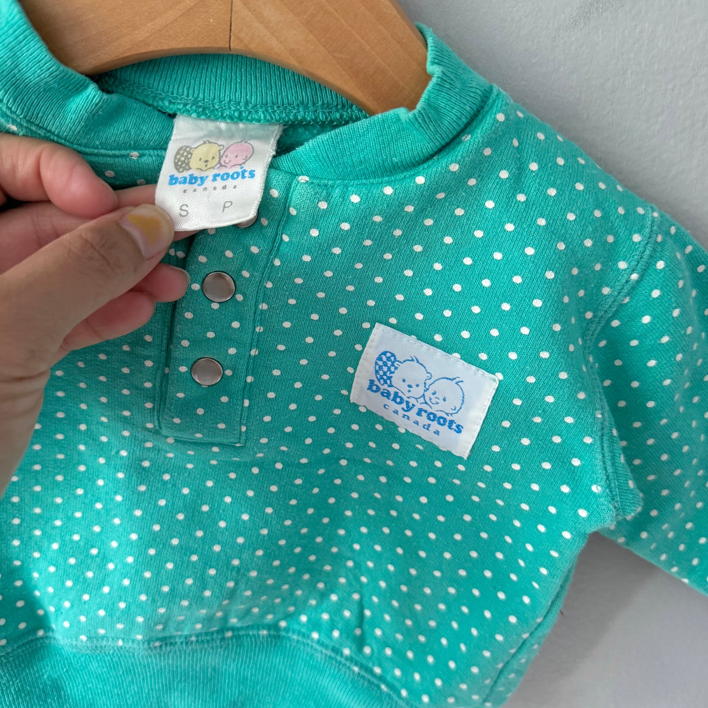 Vintage Baby Roots / Mint green sweatshirt / 6M
