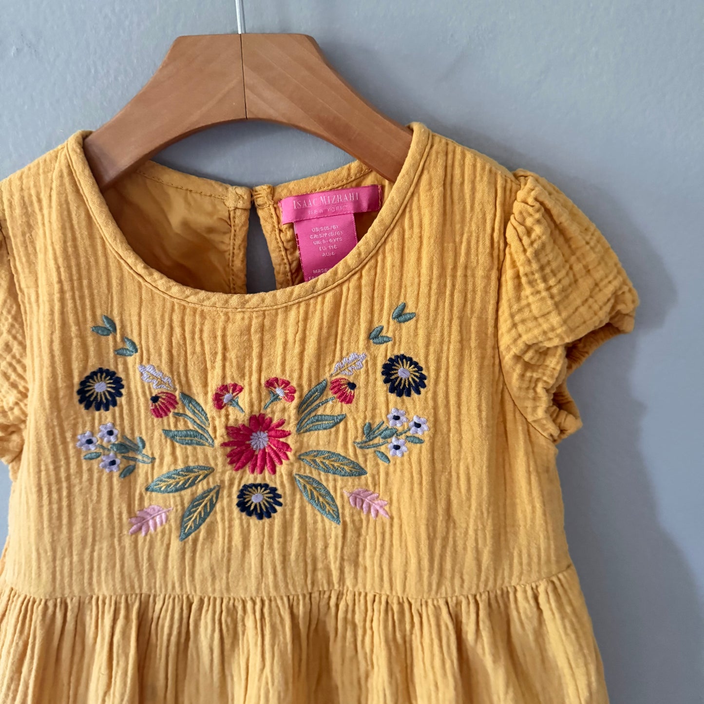 Isaac Mizrahi / Yellow muslin dress / 5-6Y