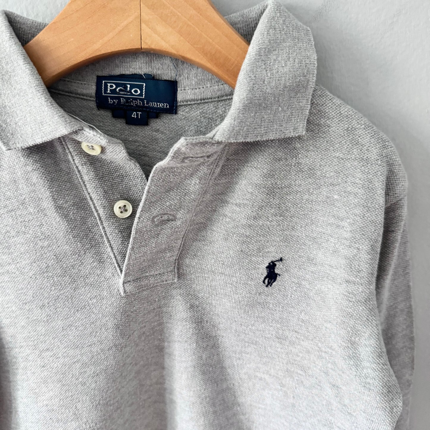 Polo Ralph Lauren / Light grey long sleeve polo shirt / 4T