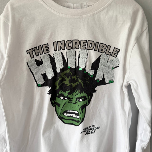 Zara x Marvel / Hulk sequin long sleeve top / 7Y