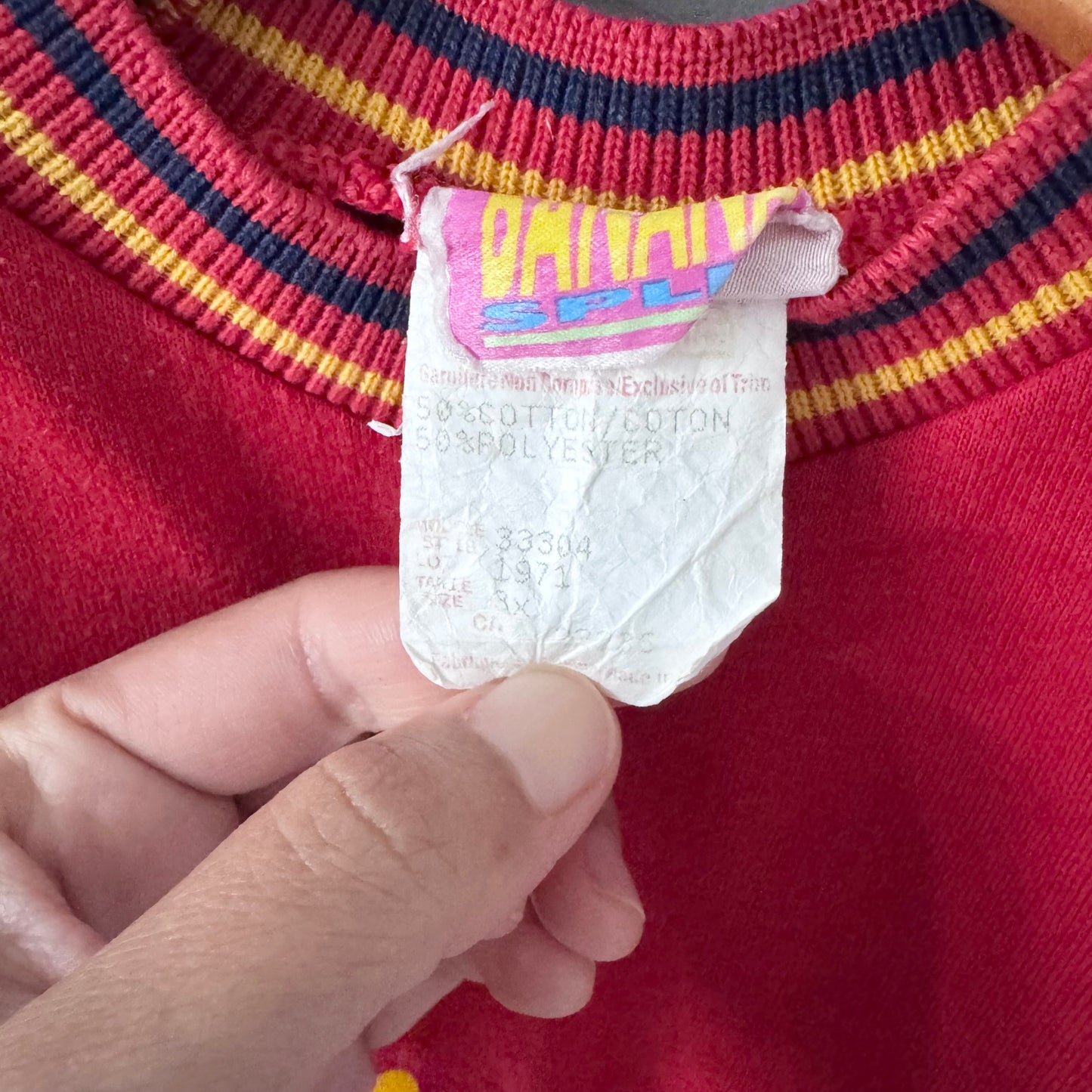Vintage / Red yellow navy raglan / 3T