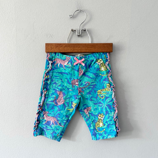 Hatley / Leopard x green biker shorts / 4T