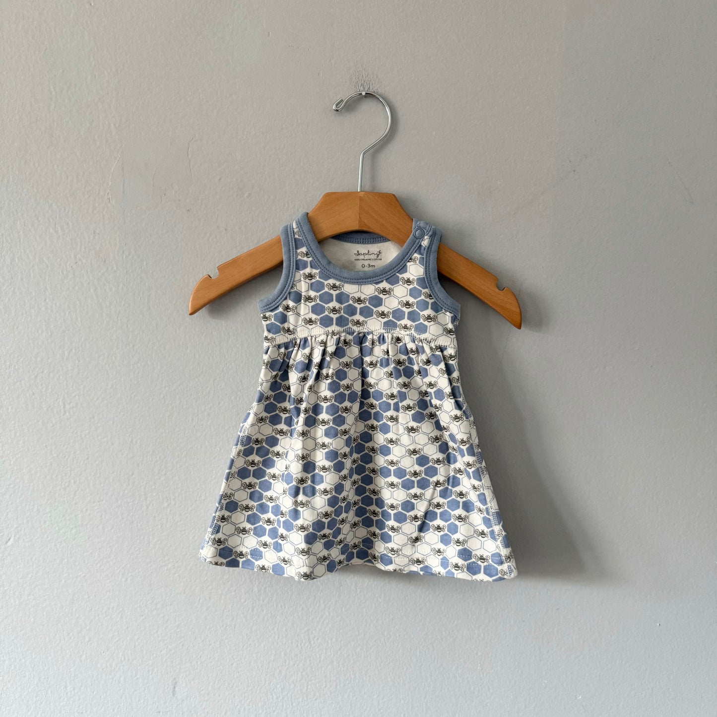 Sapling / Blue x bee tank dress / 0-3M