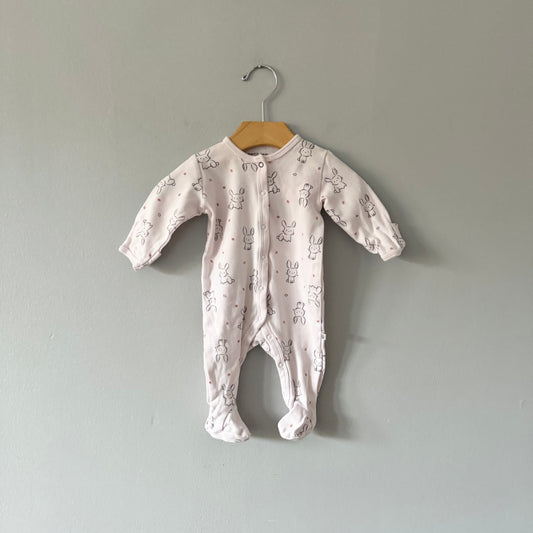 Petit lem / Light pink x rabbit romper / 3M