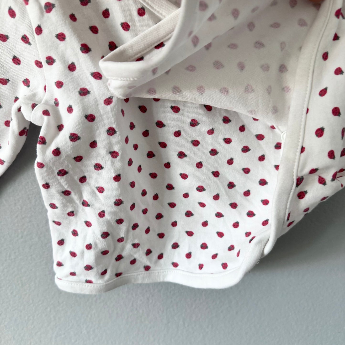 Alana / White x ladybug long sleeve kimono top / 3-6M(62)