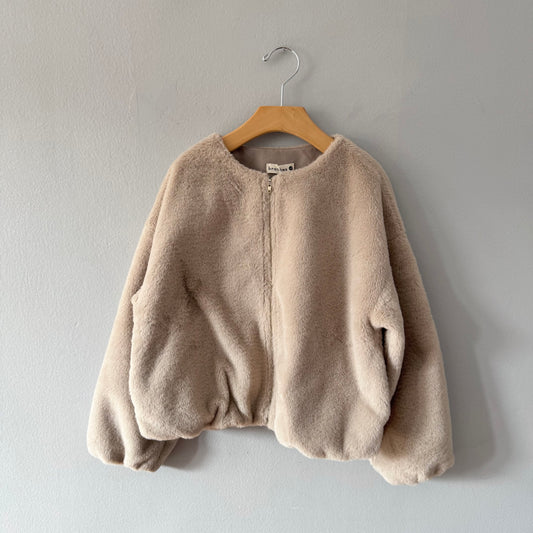 Branshes / Beige sherpa coat / 130cm(8Y)
