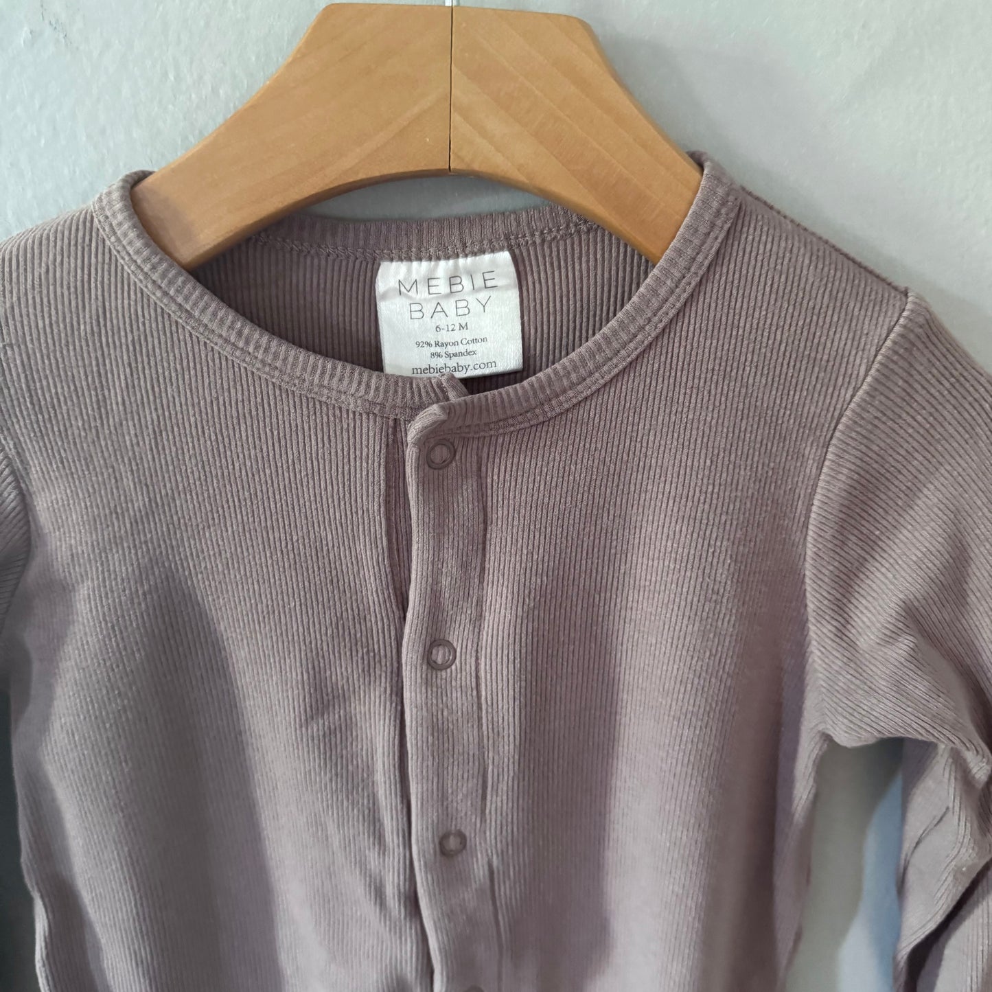 Mebie Baby / Brown ribbed romper / 6-12M