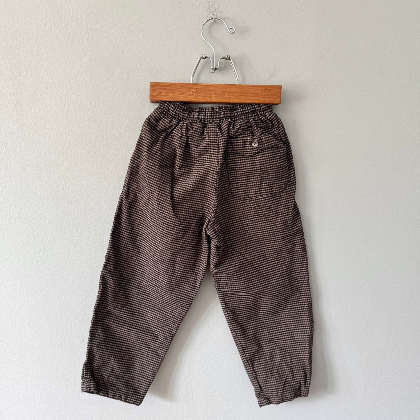 Zara / Black brown plaid pants / 5Y