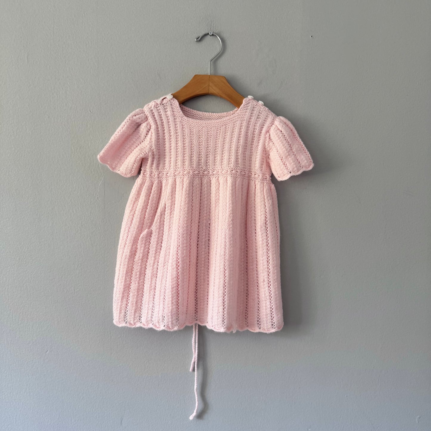 Handmade / Light pink knit dress / 2-3Y