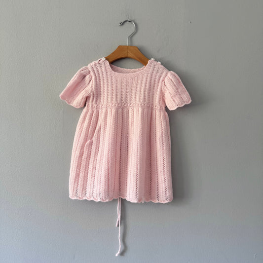 Handmade / Light pink knit dress / 2-3Y