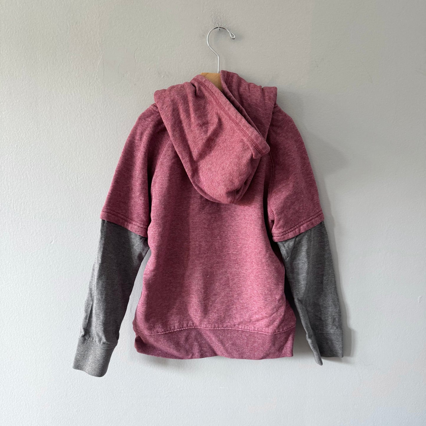 Roots / Red x grey hoodie / 7-8Y