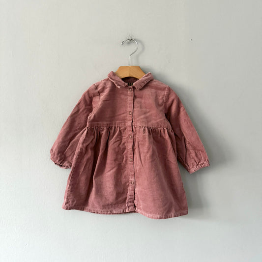 Zara / Smokey pink corduroy dress / 12-18M