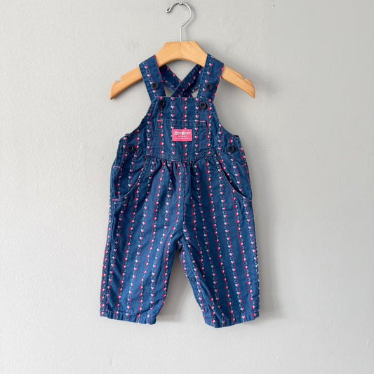 Vintage Oshkosh / Woven heart overalls / 12M
