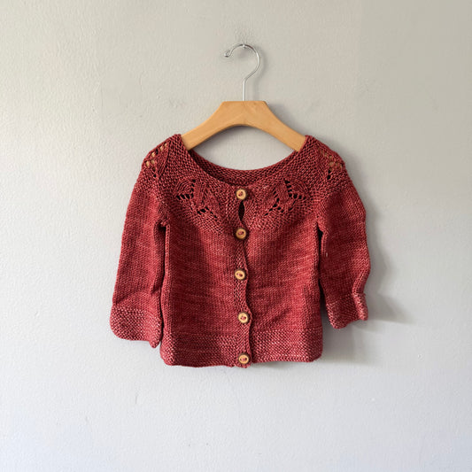 Handmade / Brown knit cardigan / 12-18M