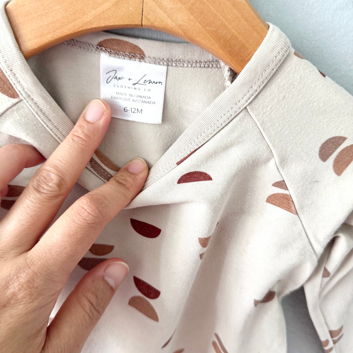 Jax & Lennon / Beige x brown long sleeve / 6-12M